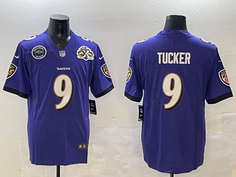 Men Baltimore Ravens 9 Tucker Purple Second generation 2024 Nike Limited NFL Jersey style 4